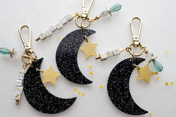 Personalized Celestial Keychain, Glitter Zodiac keychain, Custom