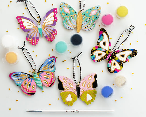 Butterfly ornament kit, painting kit for kids, painting kit for adults –  jillmakes