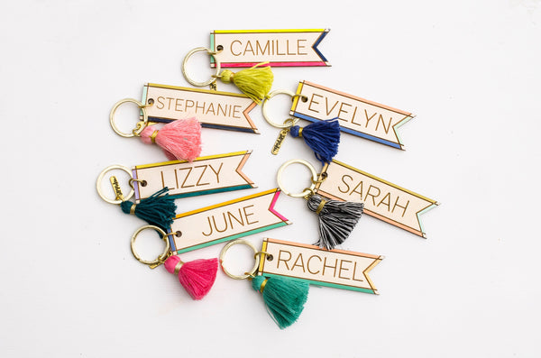 Personalized Handpainted Name Keychains - Wood keychain,  gift for her, bridesmaid gifts, colorful keychain, custom keychain, mother's day