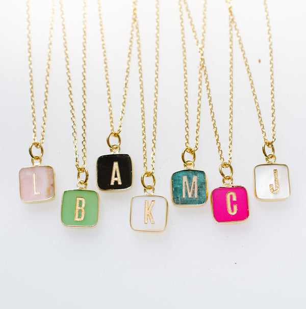 Custom letter necklace, Initial Necklaces for Moms, multiple initial n –  jillmakes