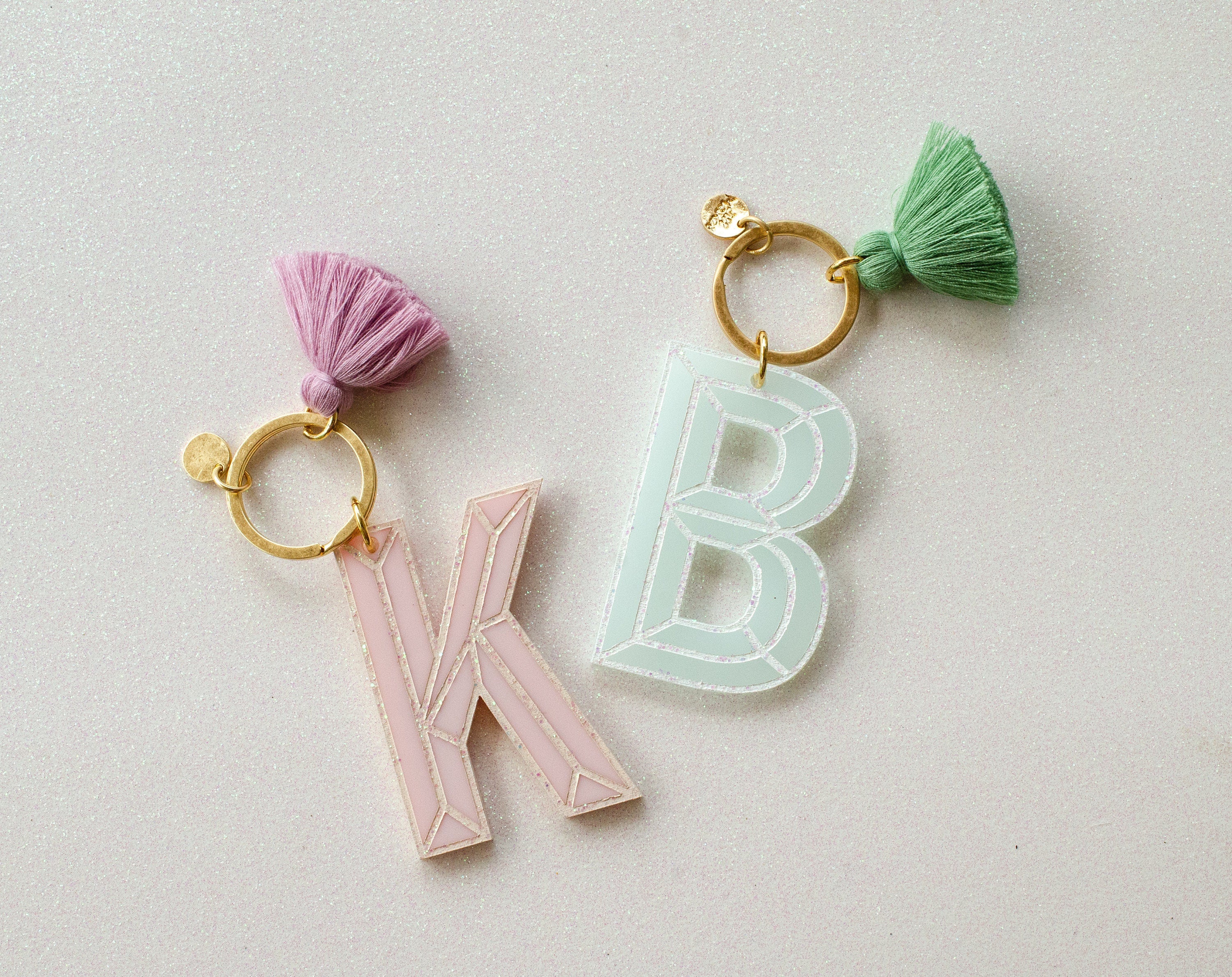 Letter Keychain, Custom Handmade Monogram Keychain, Custom Color Glitter  Keychain For: Gift, Bag Charm, Keys